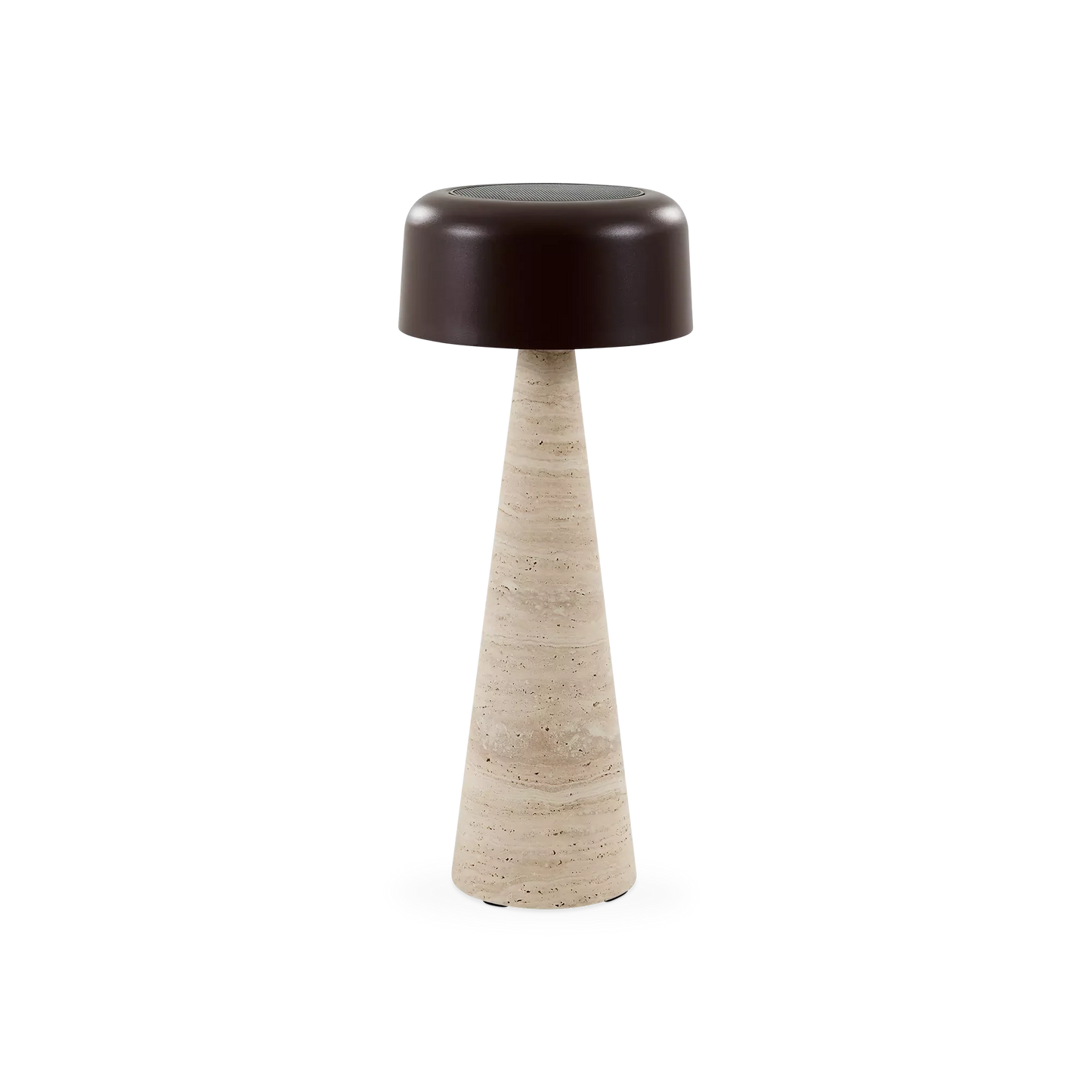 Shitake - Lampe de table extérieure en travertin