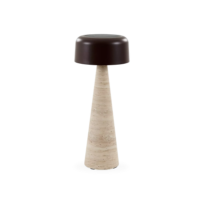 Shitake - Lampe de table extérieure en travertin
