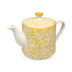 Rustic - stoneware teapot with floral pattern