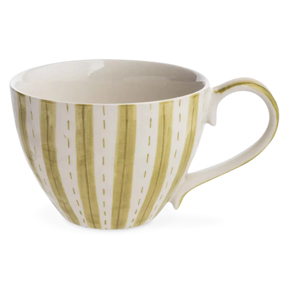 Watercolour - colored stoneware tea and coffee cup