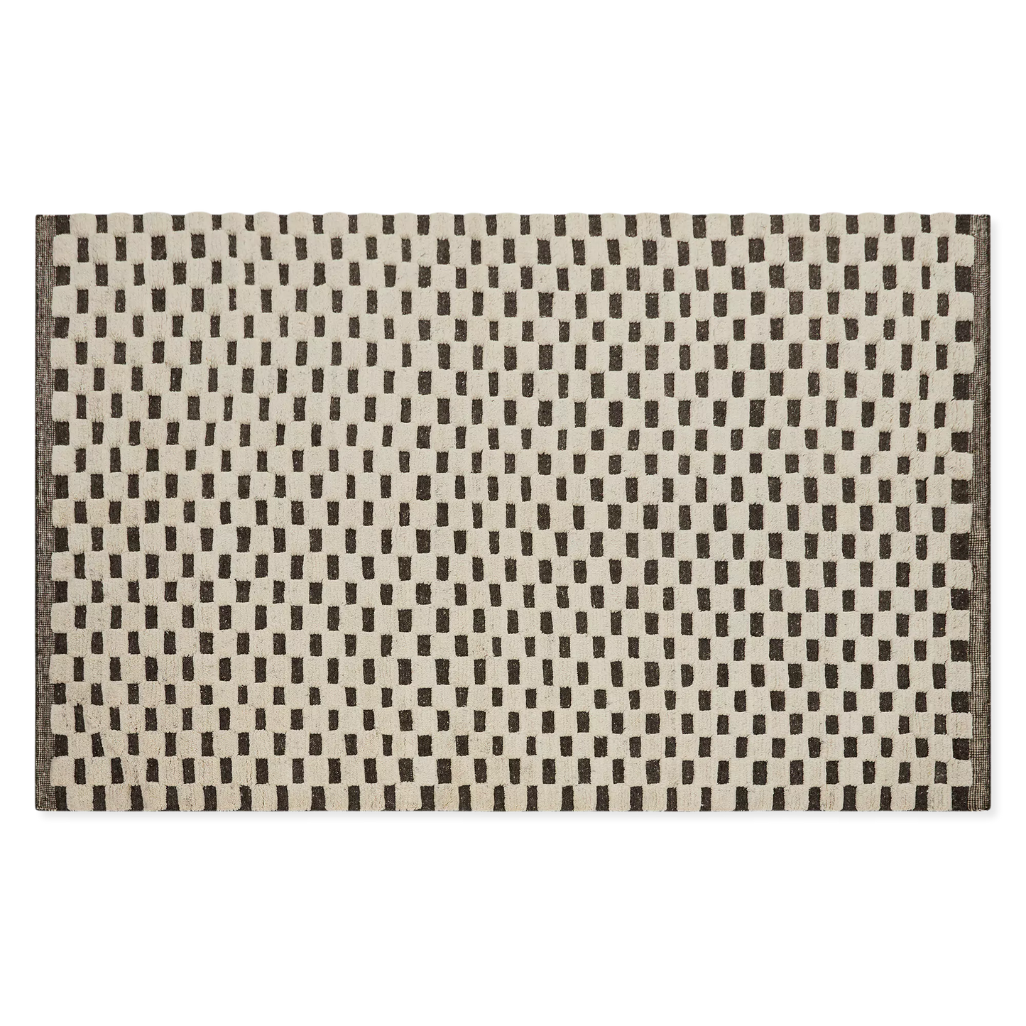 Ace - tapis en laine blanc et noir