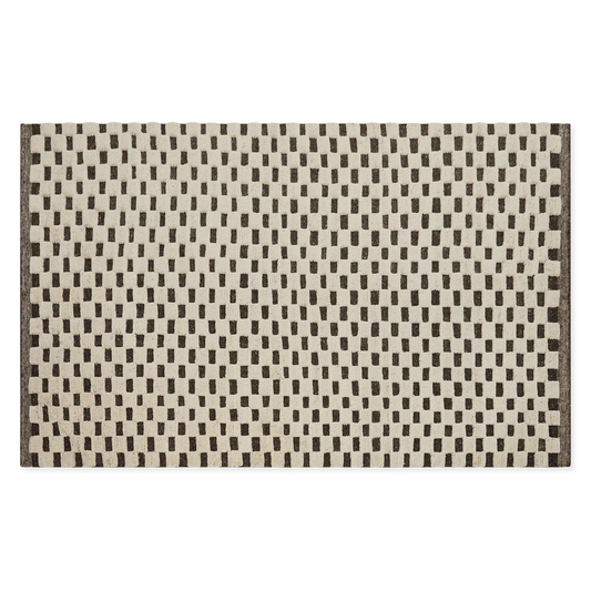 Ace - black and white wool rug