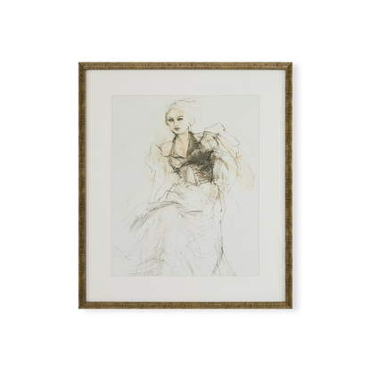 Femme élégante - Framed Sketch Print