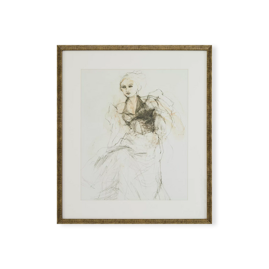 Femme élégante - impression d'esquisse avec cadre