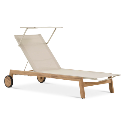 French Beauty - Chaise longue extérieure en teck