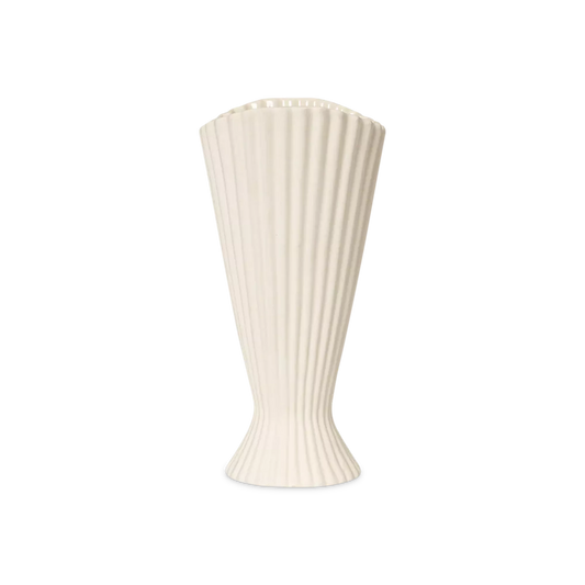 Fountain - vase moderne en céramique blanche avec plis