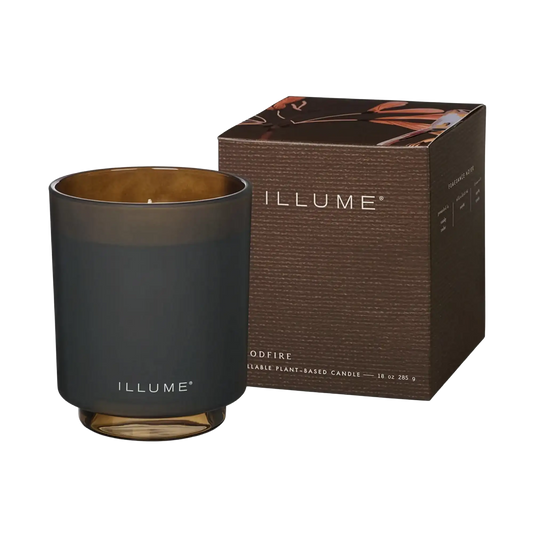 Woodfire - Illume Candle in Frosted Glass Jar
