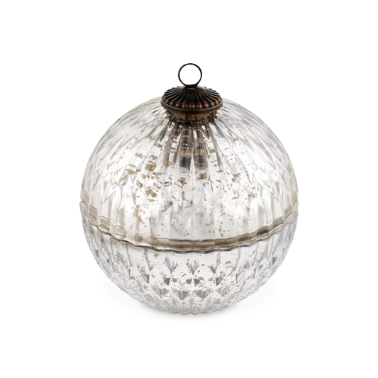Noble Holiday - Silver Christmas Ornament Candle