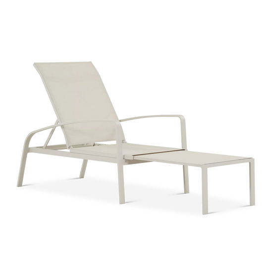 Luis - Chaise longue extérieure en aluminium