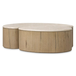 Ingrid - Wood and Marble Coffee Table by Four Hands