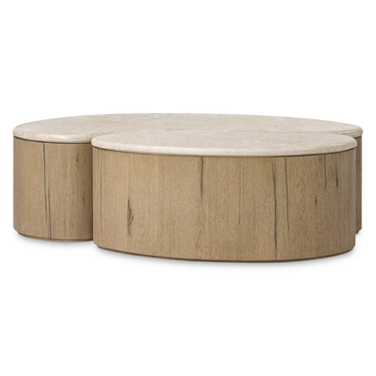 Ingrid - Wood and Marble Coffee Table by Four Hands