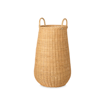 Panier à linge haut en rotin naturel