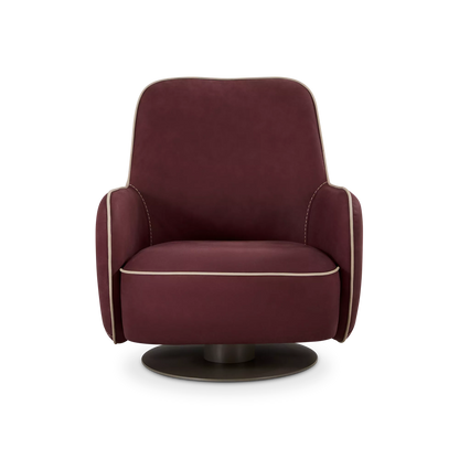 Frida - Fauteuil pivotant en cuir par Gamma