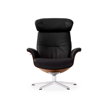 Timeout - Fauteuil inclinable en cuir avec repose-pieds par Conform