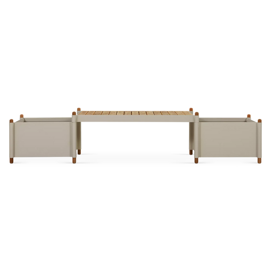 Sticks - Banc extérieur en teck avec jardinères par Cane-line