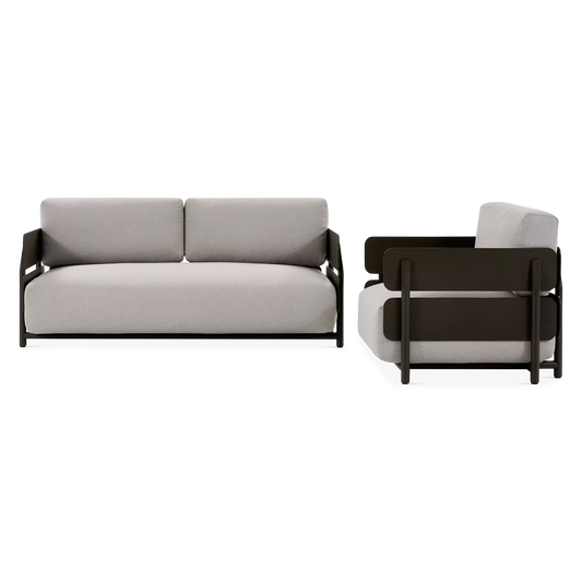 Polo - Ensemble Canapé et fauteuil extérieur en aluminium