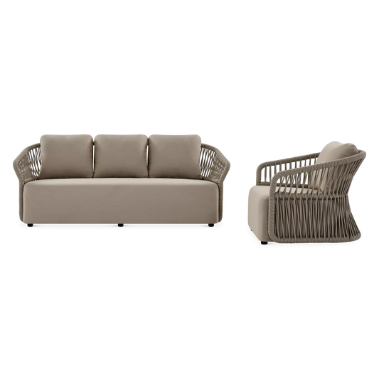 Four Seasons - Ensemble Canapé et fauteuil extérieur en corde